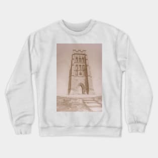 Faded shot of Glastonbury Tor Crewneck Sweatshirt